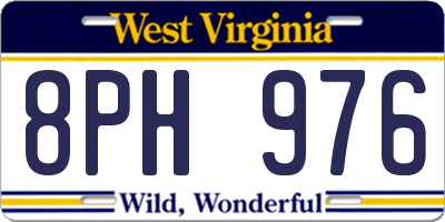 WV license plate 8PH976