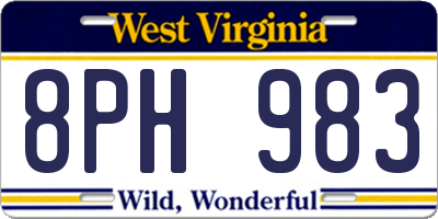 WV license plate 8PH983