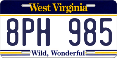 WV license plate 8PH985