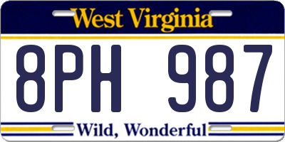 WV license plate 8PH987