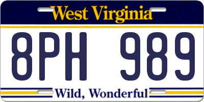 WV license plate 8PH989