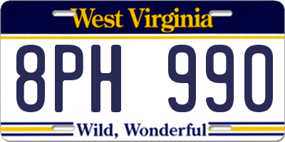 WV license plate 8PH990