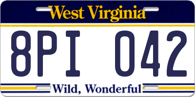 WV license plate 8PI042