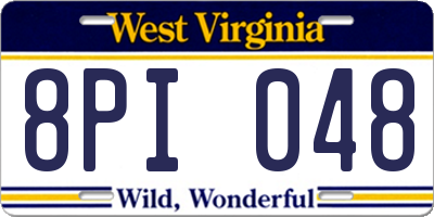 WV license plate 8PI048