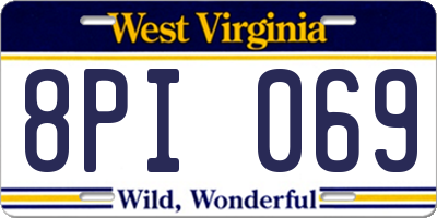 WV license plate 8PI069