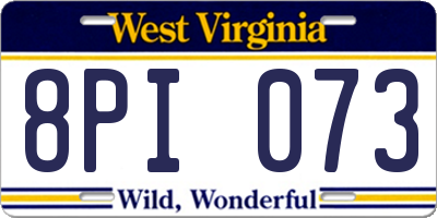 WV license plate 8PI073