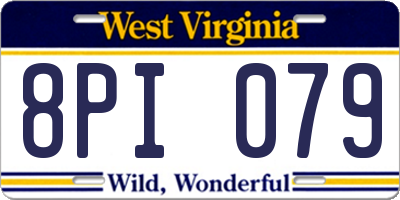 WV license plate 8PI079