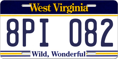 WV license plate 8PI082