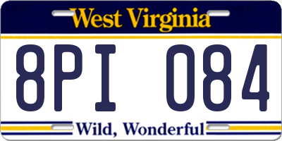 WV license plate 8PI084