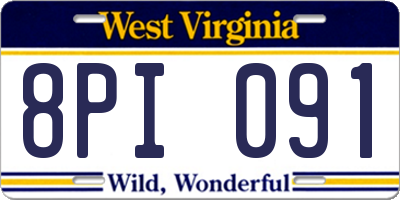 WV license plate 8PI091