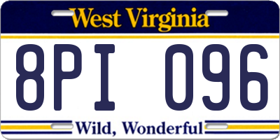 WV license plate 8PI096