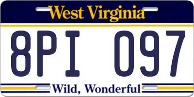 WV license plate 8PI097