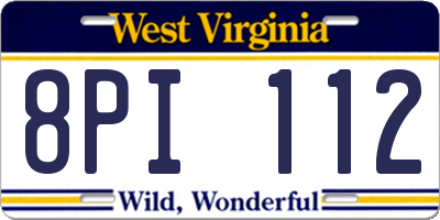 WV license plate 8PI112