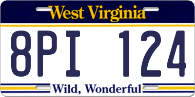 WV license plate 8PI124