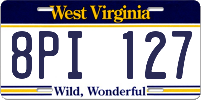 WV license plate 8PI127