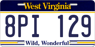 WV license plate 8PI129