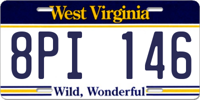 WV license plate 8PI146
