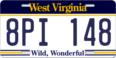 WV license plate 8PI148