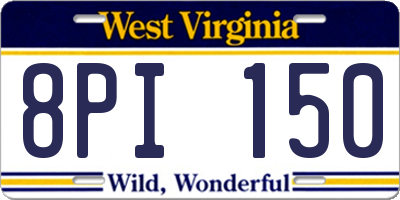 WV license plate 8PI150