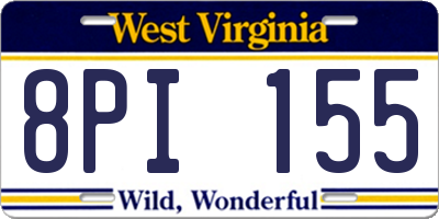 WV license plate 8PI155