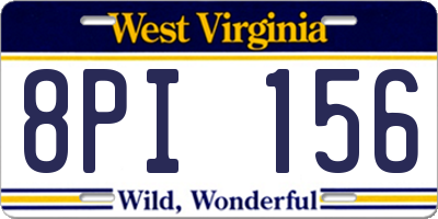 WV license plate 8PI156