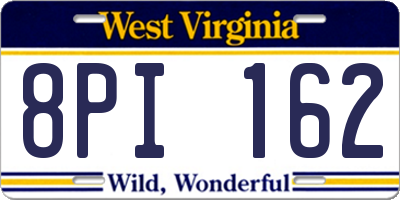 WV license plate 8PI162
