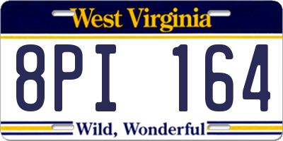 WV license plate 8PI164