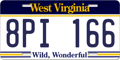 WV license plate 8PI166