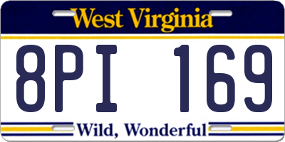 WV license plate 8PI169