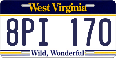WV license plate 8PI170