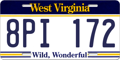 WV license plate 8PI172