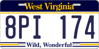 WV license plate 8PI174
