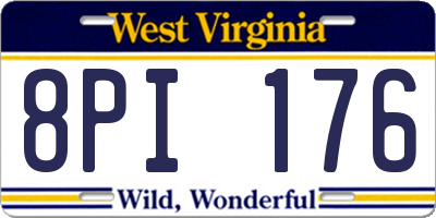 WV license plate 8PI176