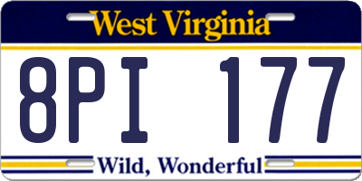 WV license plate 8PI177
