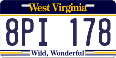 WV license plate 8PI178