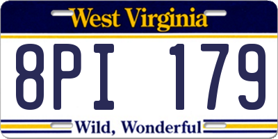 WV license plate 8PI179