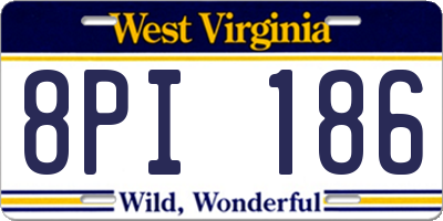 WV license plate 8PI186