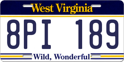WV license plate 8PI189