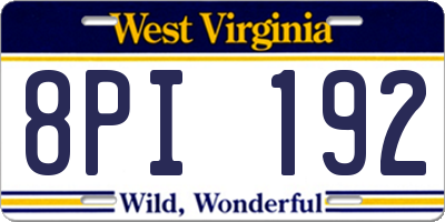WV license plate 8PI192