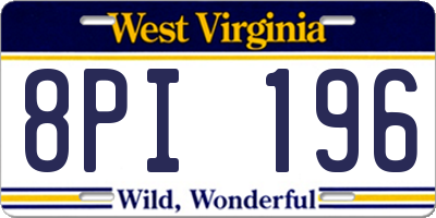 WV license plate 8PI196