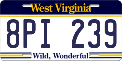 WV license plate 8PI239
