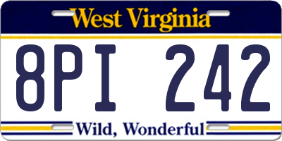 WV license plate 8PI242