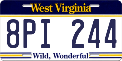 WV license plate 8PI244