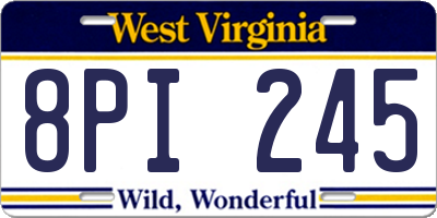 WV license plate 8PI245
