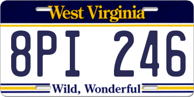 WV license plate 8PI246
