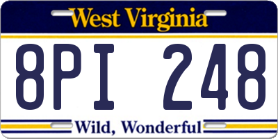 WV license plate 8PI248