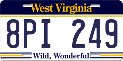 WV license plate 8PI249