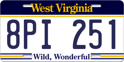 WV license plate 8PI251