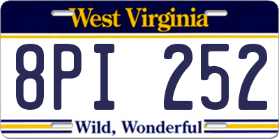 WV license plate 8PI252