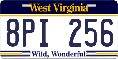 WV license plate 8PI256
